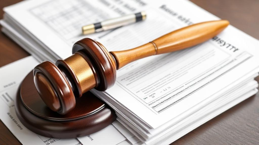 A gavel resting on a stack of financial documents, symbolizing legal and financial aspects of bankruptcy.