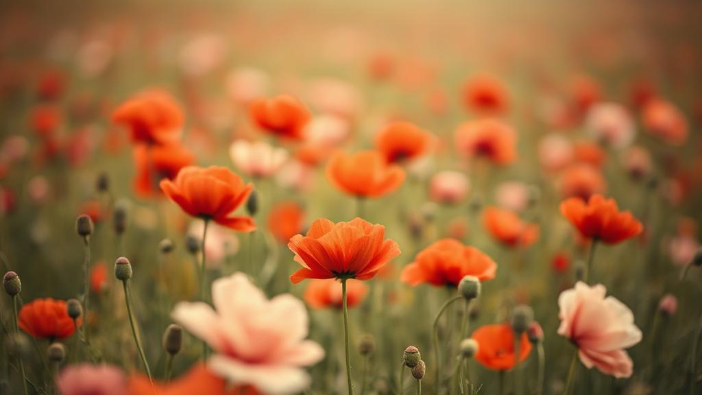 A vintage opium poppy field with a soft focus, symbolizing the historical and cultural significance of opium.