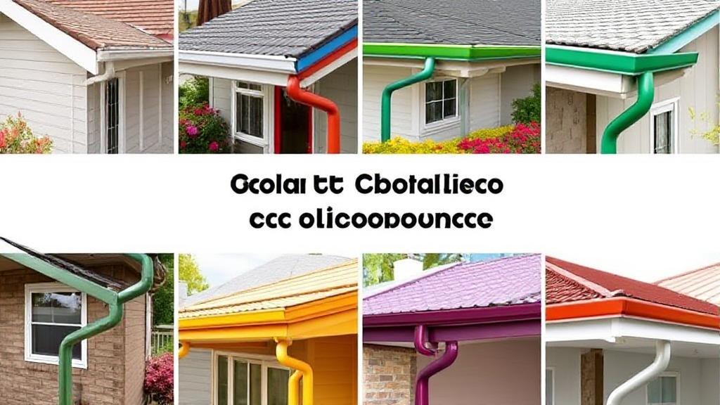 A vibrant array of gutter colors displayed against various home exteriors, illustrating the impact on curb appeal.