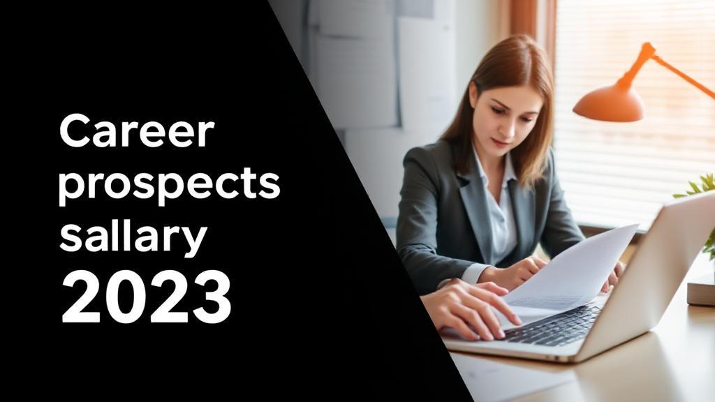 A professional paralegal working at a desk with legal documents and a laptop, symbolizing career prospects and salary expectations in 2023.