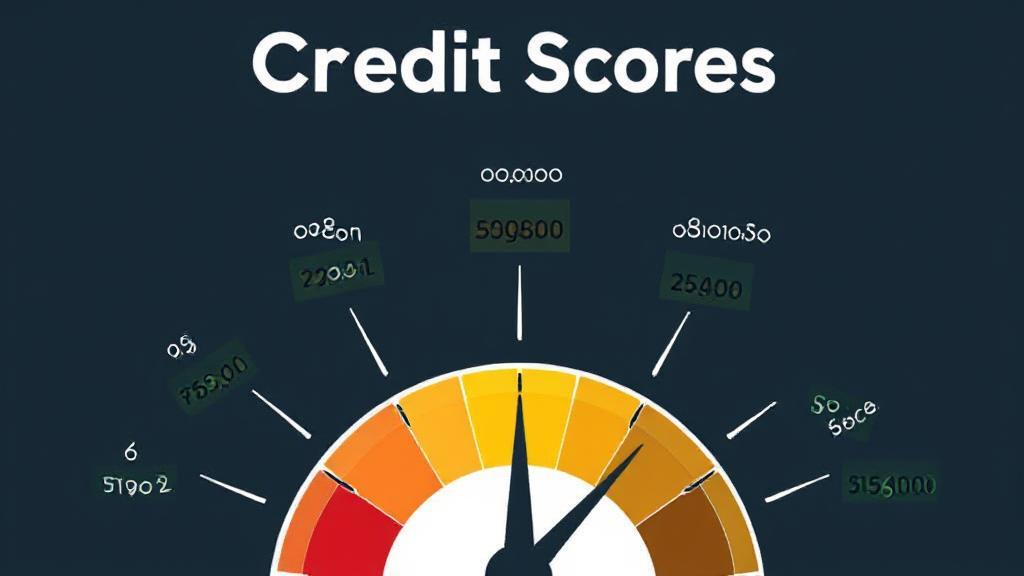 A visual representation of various credit score ranges displayed on a colorful gauge, illustrating the spectrum from poor to excellent credit.