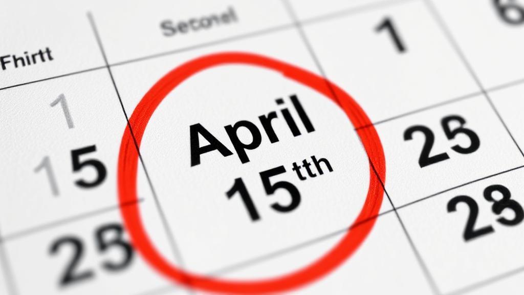 A calendar marked with a red circle around April 15th, symbolizing the start of tax season in the United States.