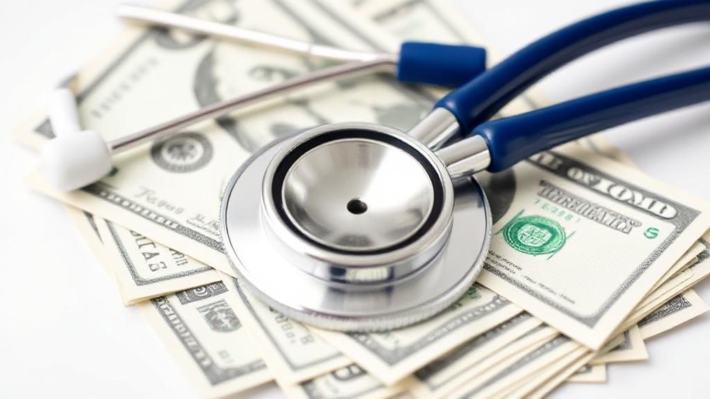 A stethoscope resting on a stack of dollar bills, symbolizing the financial prospects of medical assistants in 2023.