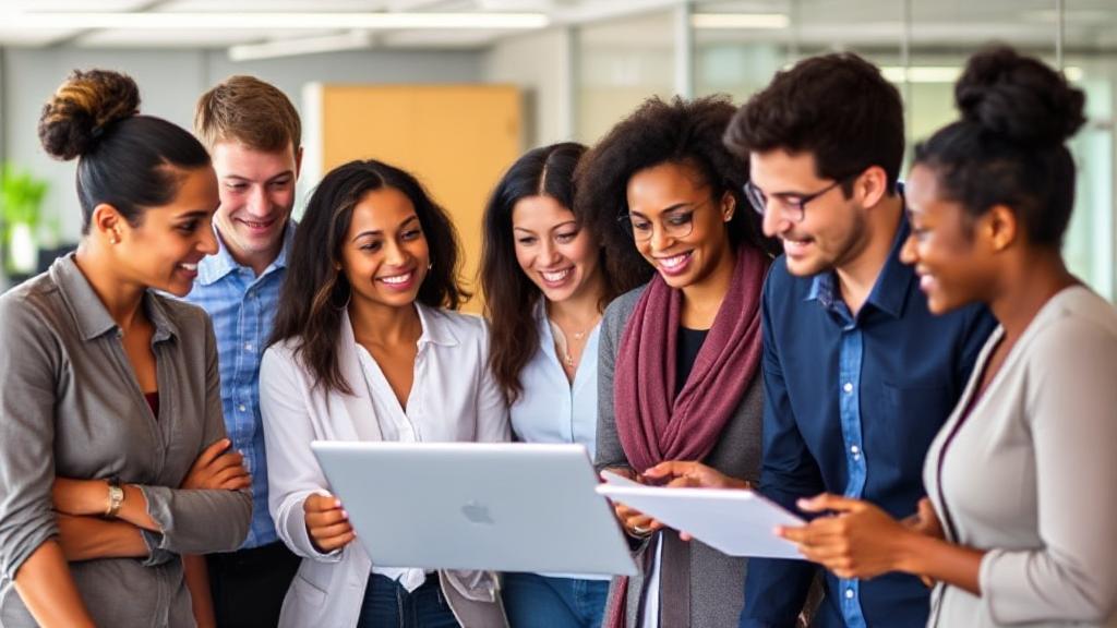 A diverse group of professionals collaborating in an office setting, symbolizing various career paths available with a psychology degree.