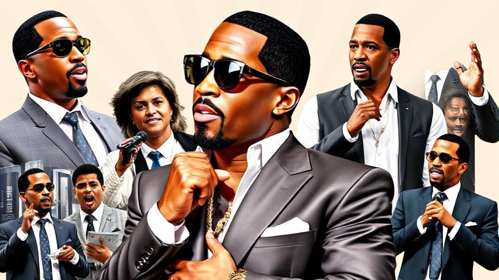 A dynamic collage of Sean "Diddy" Combs engaged in various business and music ventures, symbolizing his ongoing influence and success.