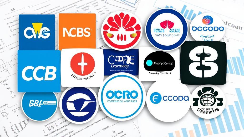 A collage of logos from major credit bureaus set against a backdrop of financial documents and graphs.