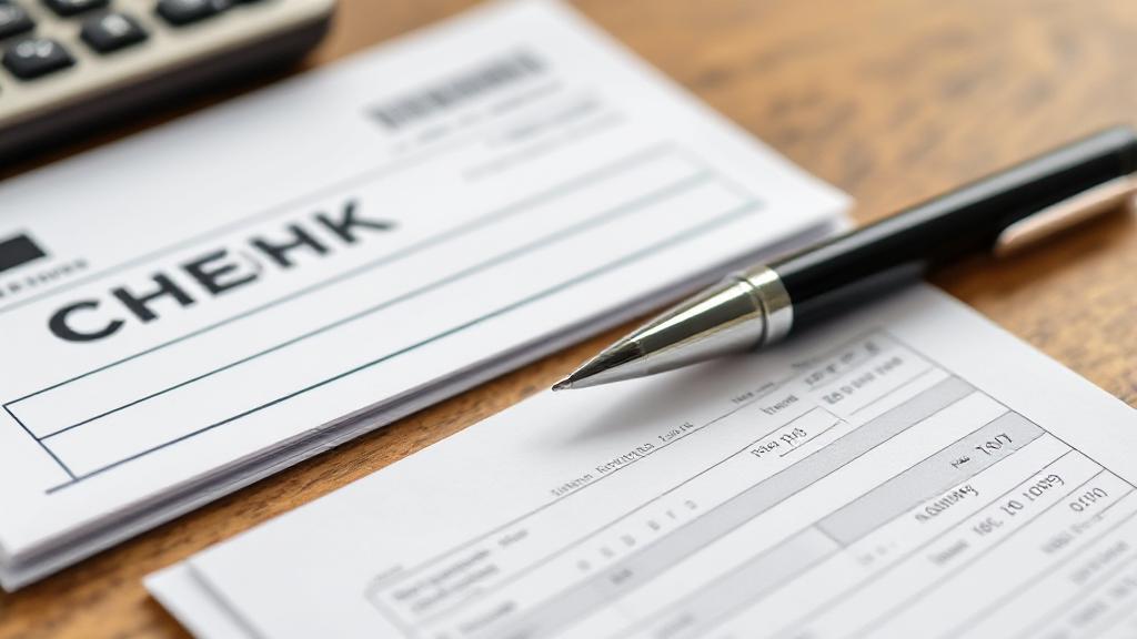 A close-up image of a checkbook, pen, and bank statement on a wooden table, symbolizing financial management and checking account essentials.