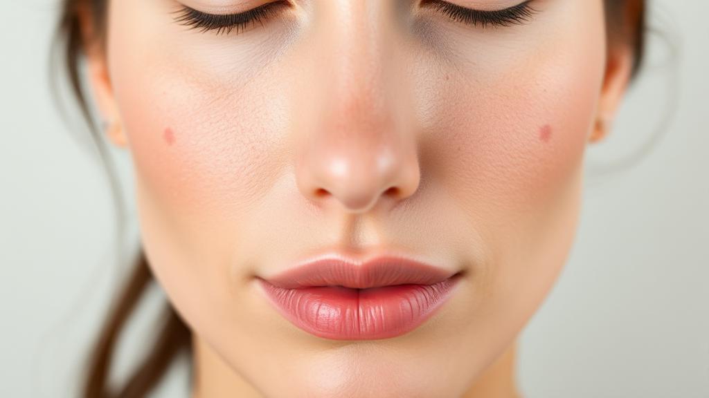 A close-up of a serene face with marked areas indicating common Botox injection sites, set against a soft, neutral background.