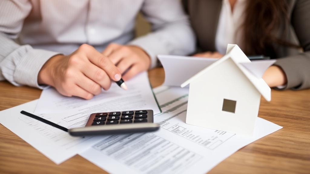 A couple reviews financial documents and a calculator, symbolizing the process of determining mortgage approval amounts.