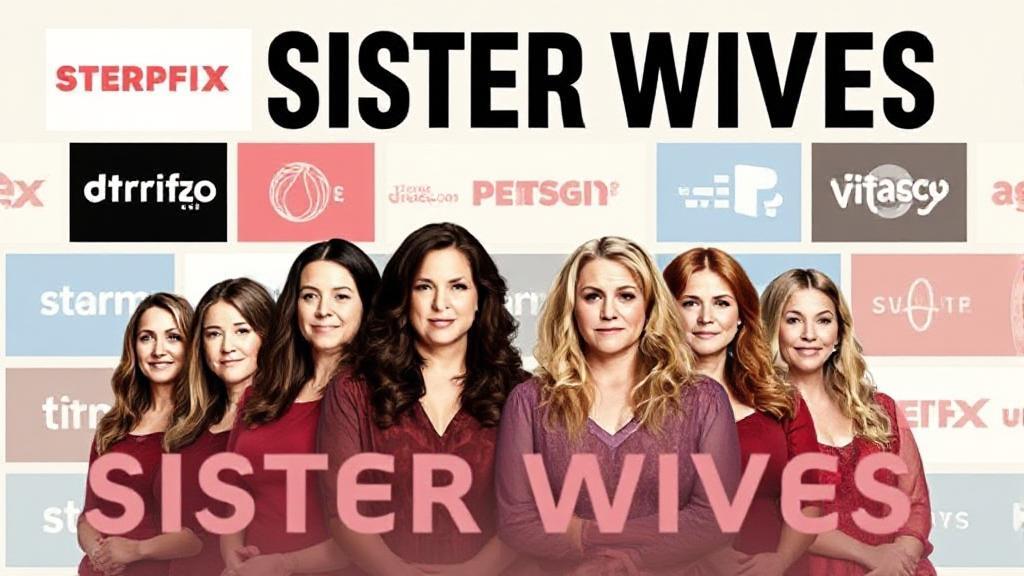 A collage of the "Sister Wives" cast against a backdrop of streaming service logos.