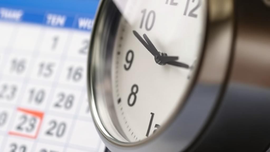 A close-up image of a calendar and a clock, symbolizing the time involved in obtaining an EIN number.
