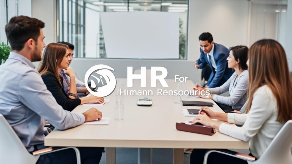 A professional office setting with diverse HR professionals collaborating around a conference table, symbolizing the essence of the Society for Human Resource Management.