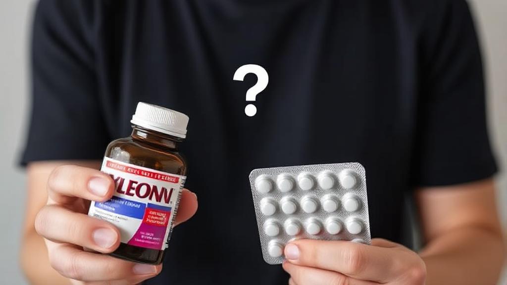 A header image depicting a person holding a bottle of Tylenol and a blister pack of Paxlovid, with a question mark symbol in the background.