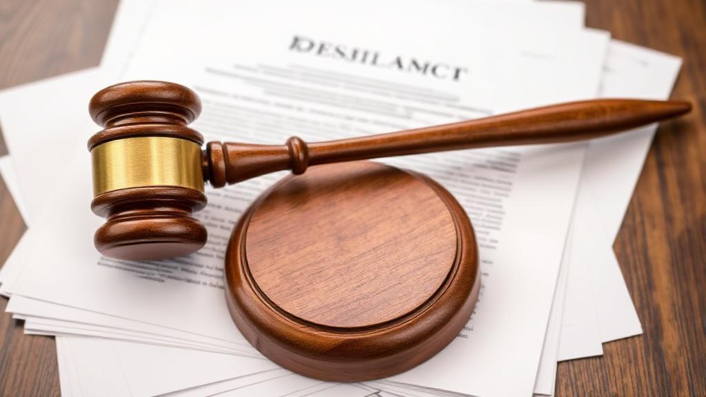 A gavel resting on a stack of legal documents, symbolizing the complexities of inheritance laws without a designated beneficiary.