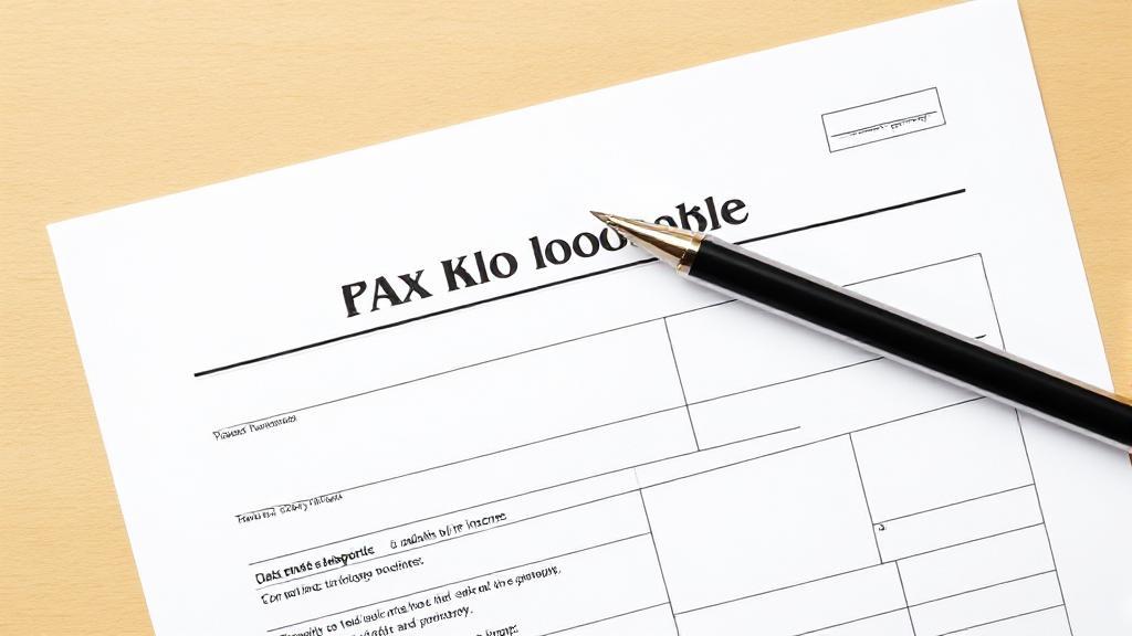 A minimalist image of a blank tax form and a pen, symbolizing the process of filing taxes without income.