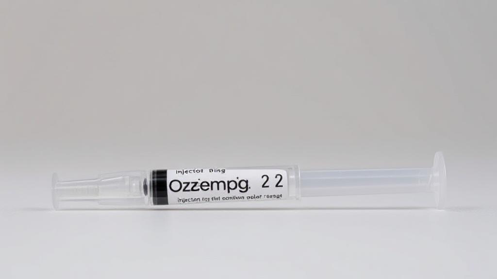 A close-up image of an Ozempic 2 mg injection pen against a neutral background, highlighting its branding and dosage.