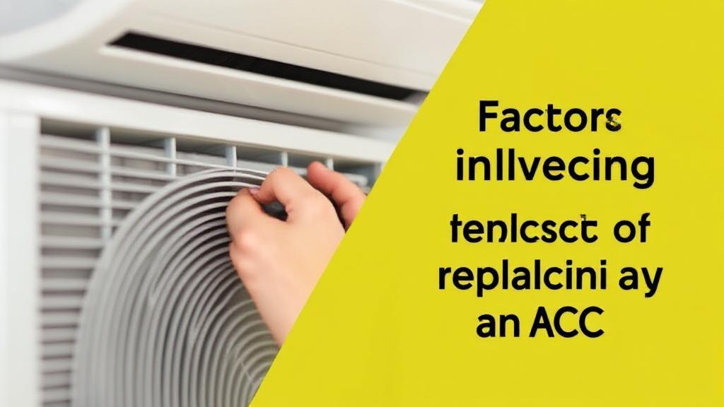 A detailed breakdown of factors influencing the cost of replacing an AC unit, featuring a close-up image of a technician examining an air conditioning system.