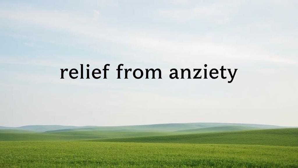 A serene landscape with a calm, clear sky, symbolizing tranquility and relief from anxiety.