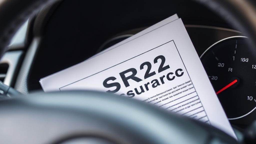 A close-up image of a car dashboard with a document labeled "SR22 Insurance" prominently displayed, symbolizing the focus on understanding this specific type of insurance.