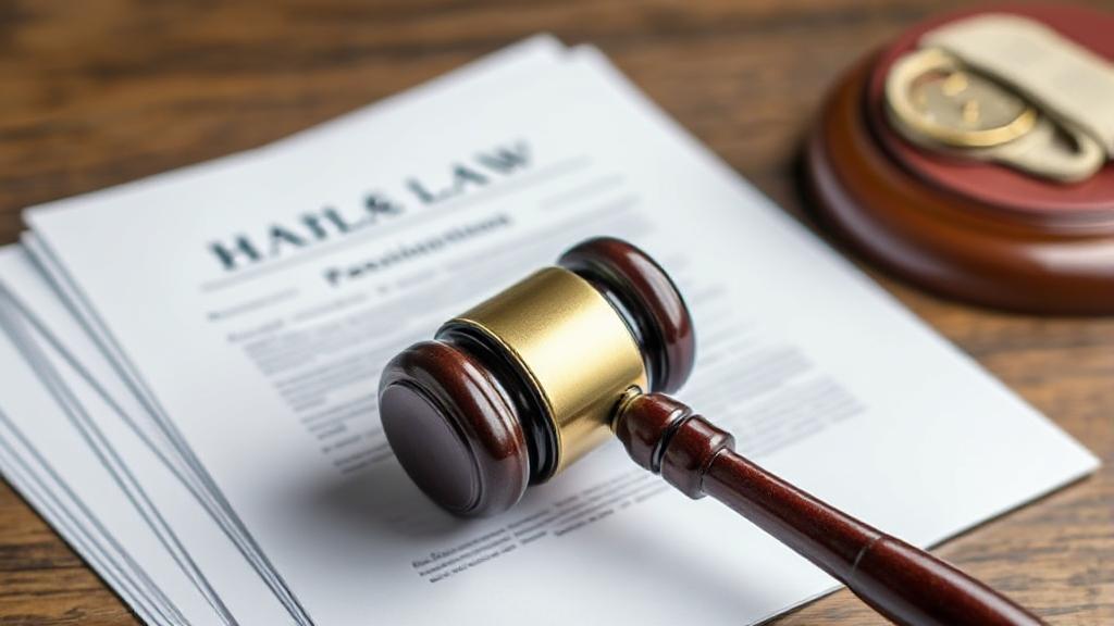 A gavel resting on a stack of legal documents beside a piece of surgical mesh, symbolizing the intersection of law and medical issues in hernia mesh settlements.
