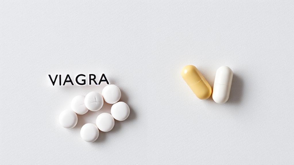 A comparative visual of Viagra and Cialis pills on a neutral background, symbolizing the exploration of alternative treatments.