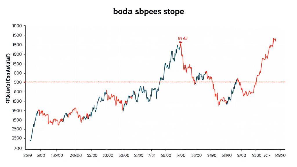 A dynamic graph illustrating the bid-ask spread in financial markets, with fluctuating lines representing market volatility.