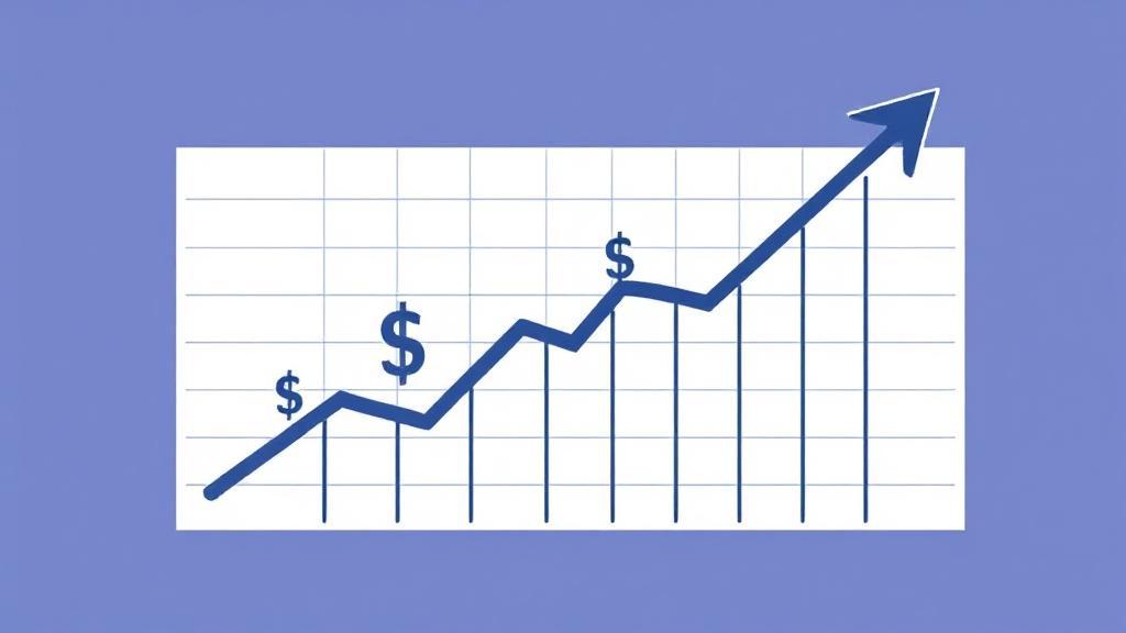 A graph with upward-trending lines and dollar symbols, symbolizing the growth and earning potential in data analyst salaries.