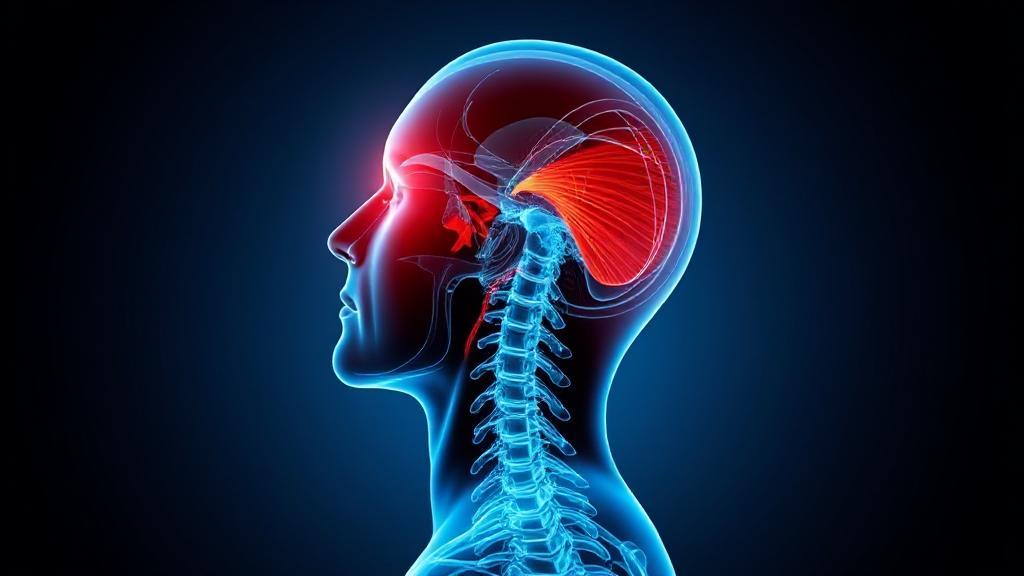 A dynamic illustration of a human neck with highlighted muscles and vertebrae, symbolizing the impact and recovery journey of whiplash.