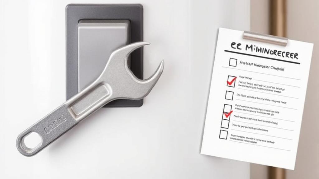 A close-up image of a water heater with a wrench and a maintenance checklist beside it, emphasizing regular upkeep.