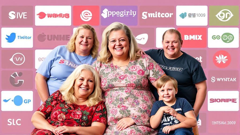A vibrant collage featuring Mama June and her family, set against a backdrop of popular streaming platform logos.