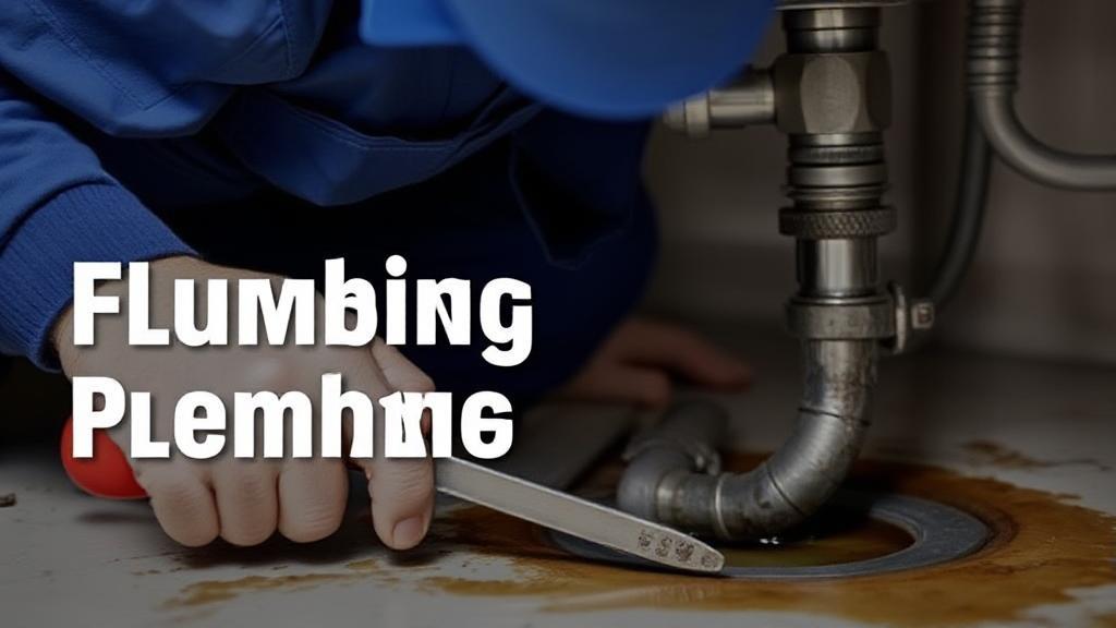A plumber in uniform examines a clogged drain with tools, symbolizing professional plumbing services.