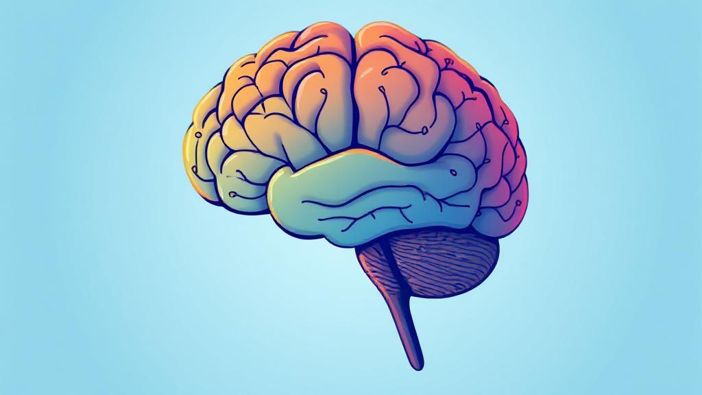 A vibrant illustration of a brain with interconnected pathways, symbolizing focus and clarity, set against a backdrop of calming blue tones.