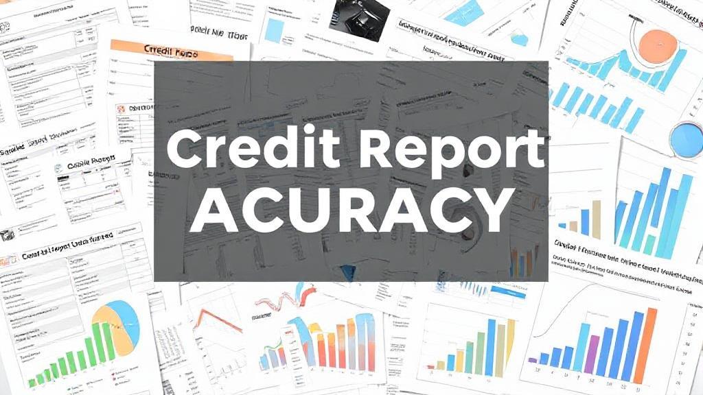 A collage of various credit report documents and financial charts, symbolizing the comparison of credit report accuracy.