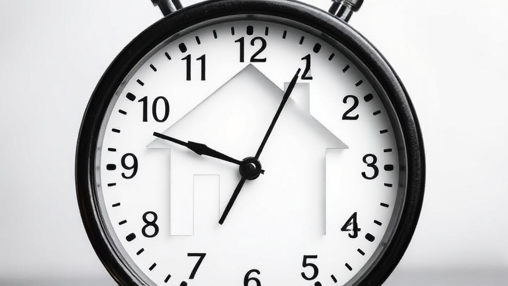 A clock face intertwined with a house silhouette, symbolizing the timing and process of mortgage pre-approval.