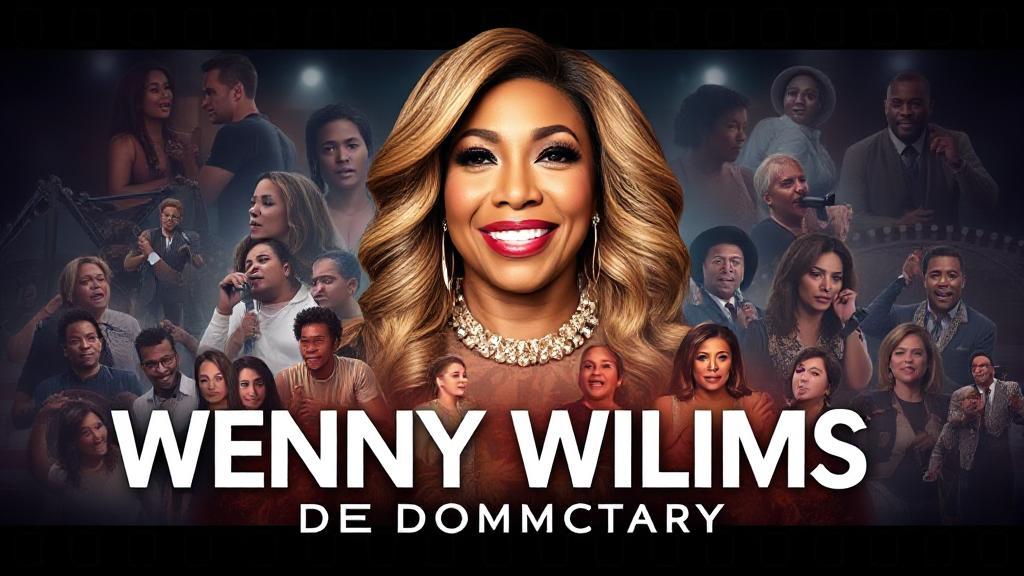 A captivating header image featuring a collage of Wendy Williams' iconic moments, set against a backdrop of a film reel, highlighting the documentary's theme.