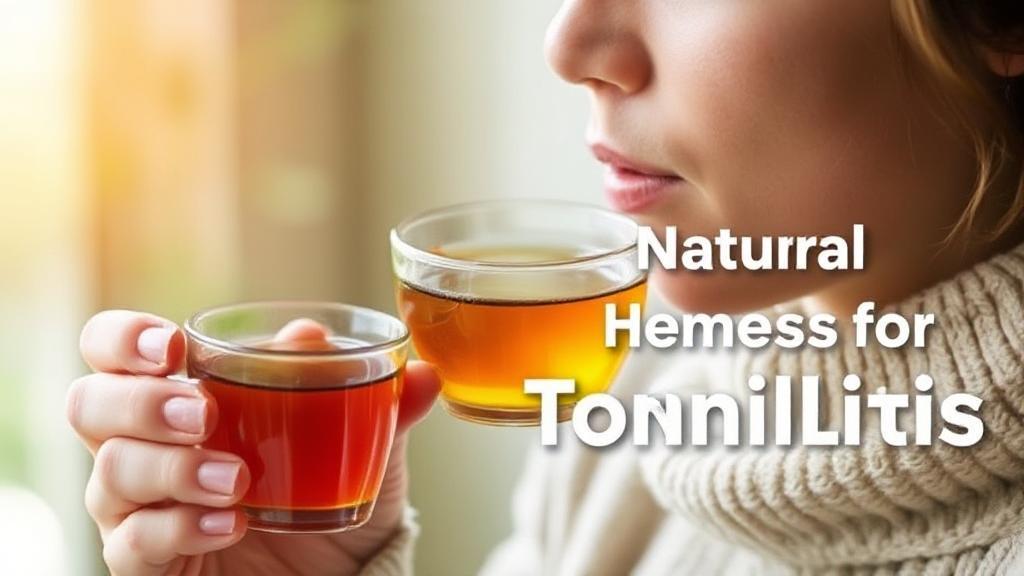 A serene image of a person sipping herbal tea, symbolizing natural remedies for tonsillitis.