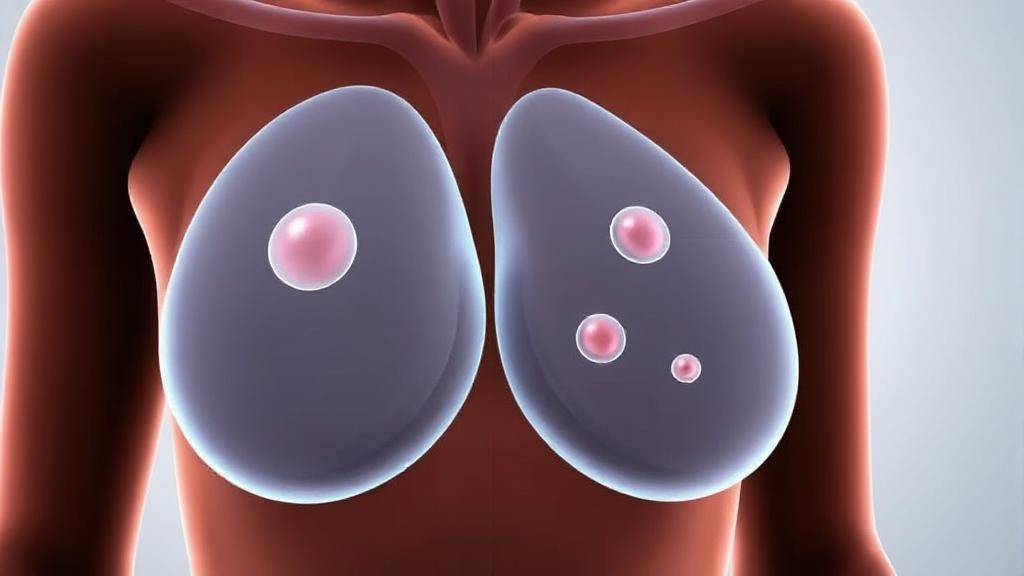 "An anatomical illustration highlighting typical areas in the breast where cysts commonly develop."