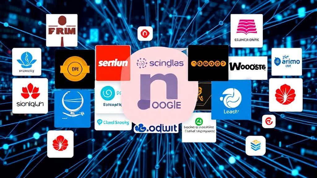 A dynamic collage of logos from leading internet service providers set against a backdrop of interconnected digital networks.