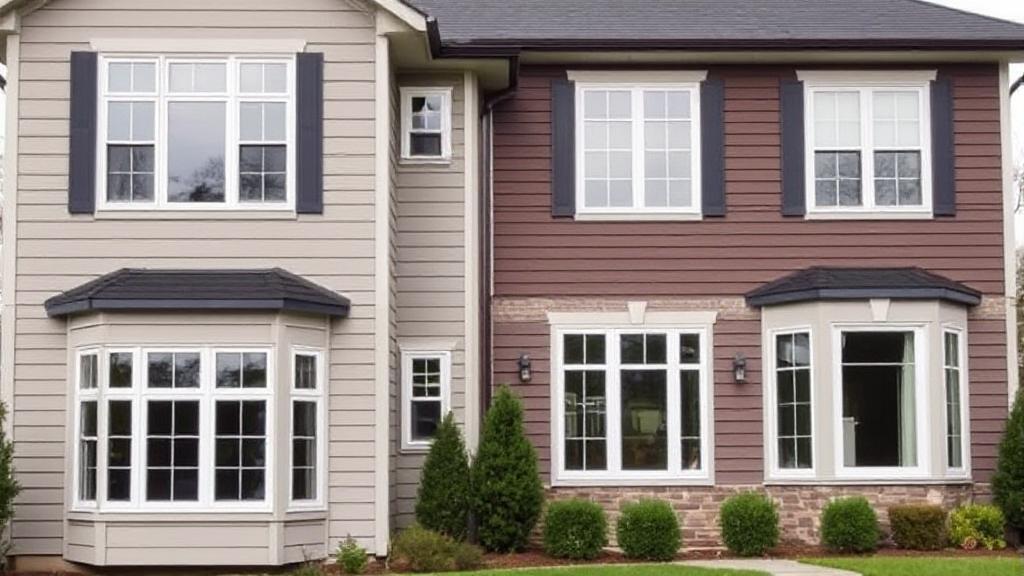 A modern home exterior showcasing various window styles, highlighting the aesthetic and functional impact of window replacements.