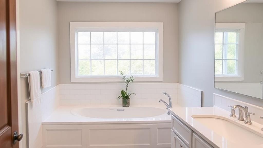 A sleek, modern bathroom showcasing a newly installed Bath Fitter tub surround, highlighting elegance and cost-effectiveness.
