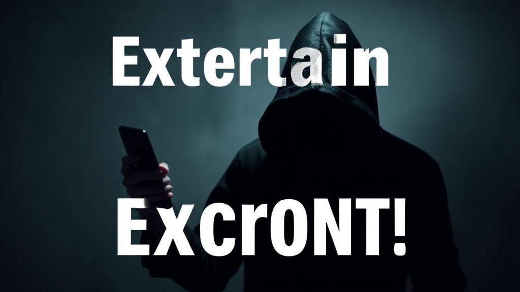 A tense, shadowy figure holding a phone, symbolizing the threat and urgency of dealing with extortion.