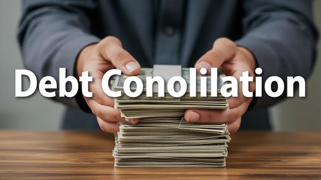 A visual of a person organizing multiple bills into one neat stack, symbolizing the concept of debt consolidation.