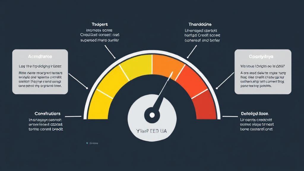 A dynamic visual of a fluctuating credit score gauge, symbolizing the frequent updates and various factors influencing credit scores.