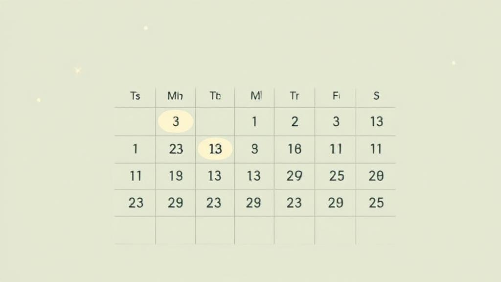 A serene illustration of a calendar with highlighted dates, symbolizing the menstrual cycle and fertility awareness.