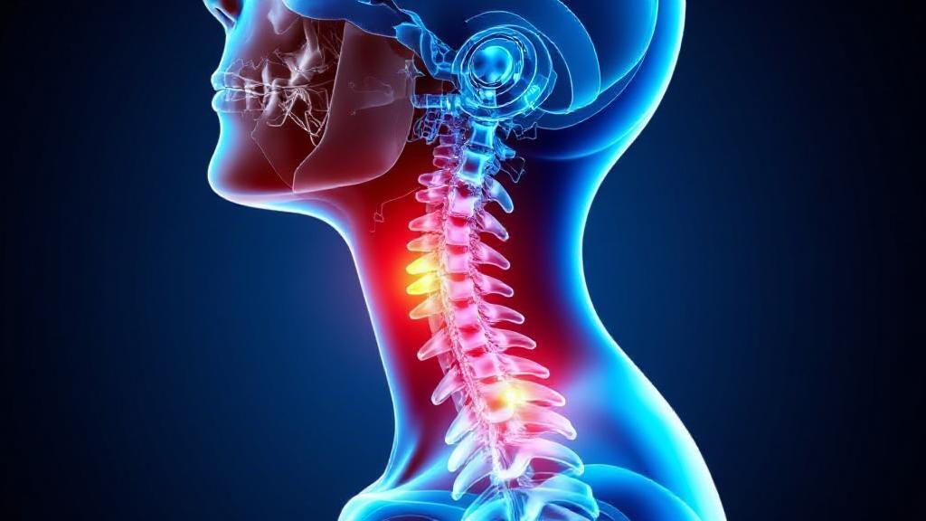 A dynamic illustration of a human neck and spine, highlighting areas commonly affected by whiplash injuries.
