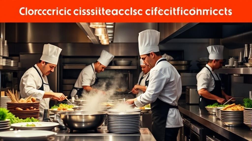 A vibrant image of a bustling restaurant kitchen with chefs preparing dishes, symbolizing the balance of labor and cost efficiency.