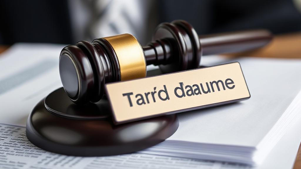 A professional image of a gavel resting on a stack of legal documents, symbolizing the process of trademarking a name.