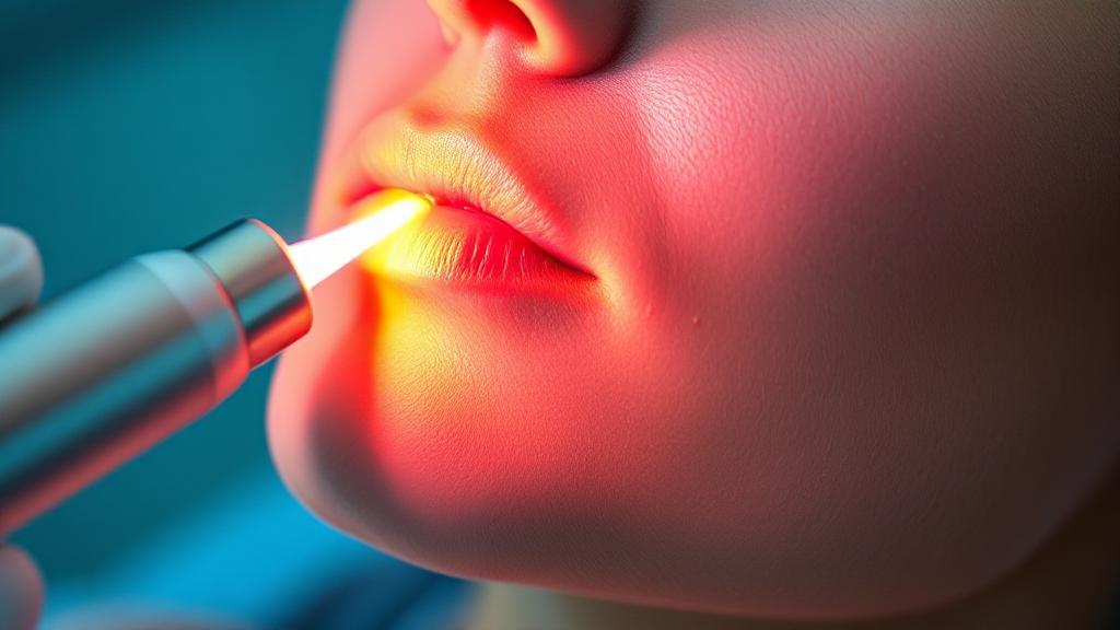 A close-up image of a laser device emitting a focused beam onto skin, symbolizing the intersection of beauty treatments and health concerns.