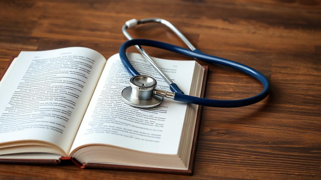 A serene image of an open book and a stethoscope resting on a wooden desk, symbolizing the intersection of education and mental health care.