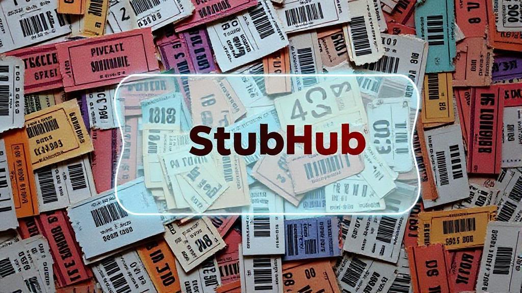 A dynamic collage of concert, sports, and theater ticket stubs with a digital interface overlay, symbolizing the seamless buying and selling process on StubHub.